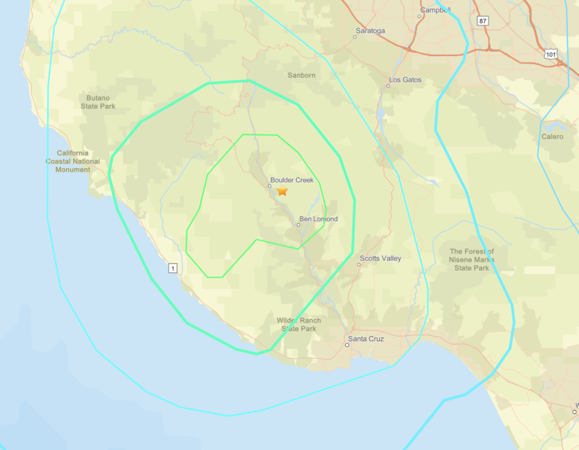 Magnitude 4.6 earthquake shakes Santa Cruz County early Thursday morning
